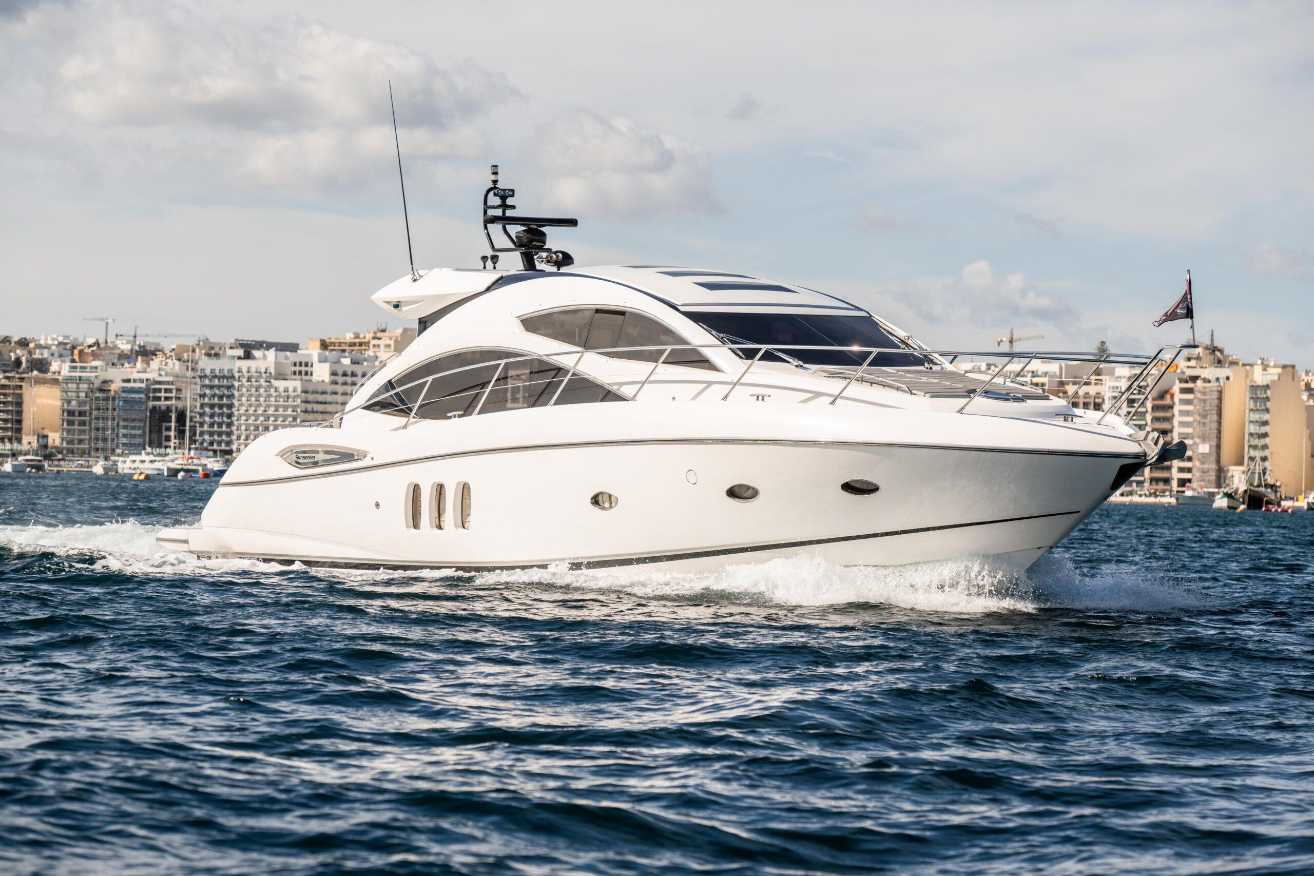 Sunseeker Predator 52 “AINO II”, a motor yacht for charter in Malta at Portomaso
